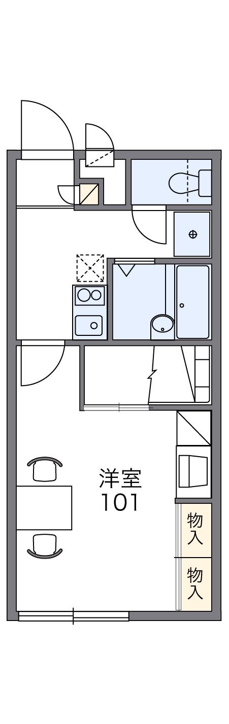 レオパレスサンデンⅣ(1K/2階)の間取り写真