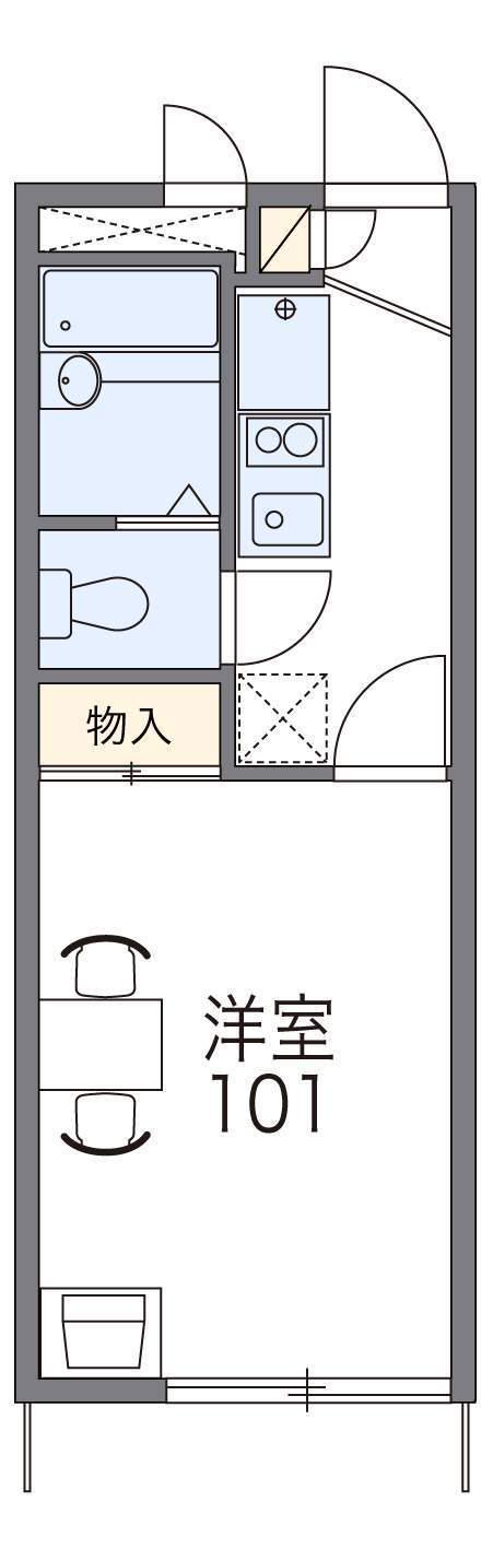 レオパレス八坂(1K/1階)の間取り写真