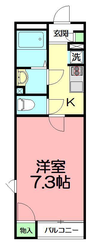 レオネクスト中海岸(1K/2階)の間取り写真