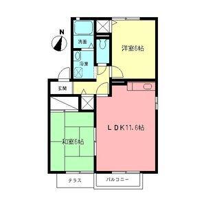 アゼリアC(2LDK/1階)の間取り写真