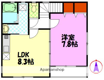 田村5丁目(1LDK/2階)の間取り写真