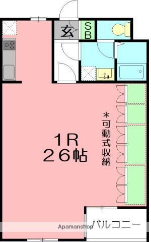 シーベルズ(ワンルーム/1階)の間取り写真