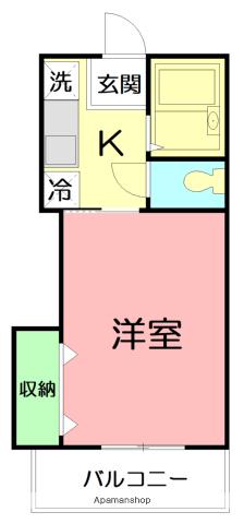 ベルハイム21(1K/1階)の間取り写真