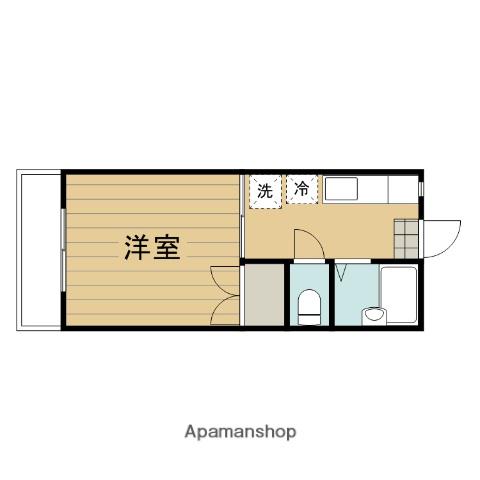 ピュアタウン北矢名(1DK/2階)の間取り写真
