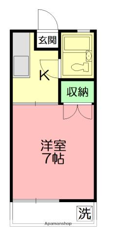 グランデ(1K/1階)の間取り写真