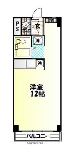 ヴィラ今井(ワンルーム/2階)の間取り写真