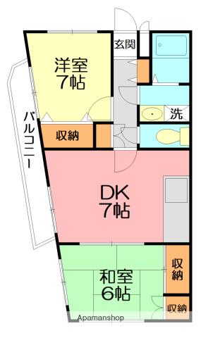 コシミズビル(2DK/2階)の間取り写真