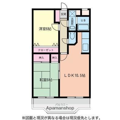プリメール伊勢原(2LDK/2階)の間取り写真