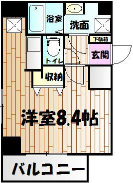 S-FORT湘南平塚(1K/4階)の間取り写真