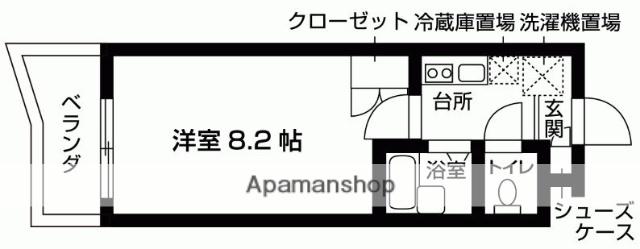 サンハウスユウ伊勢原(1K/3階)の間取り写真