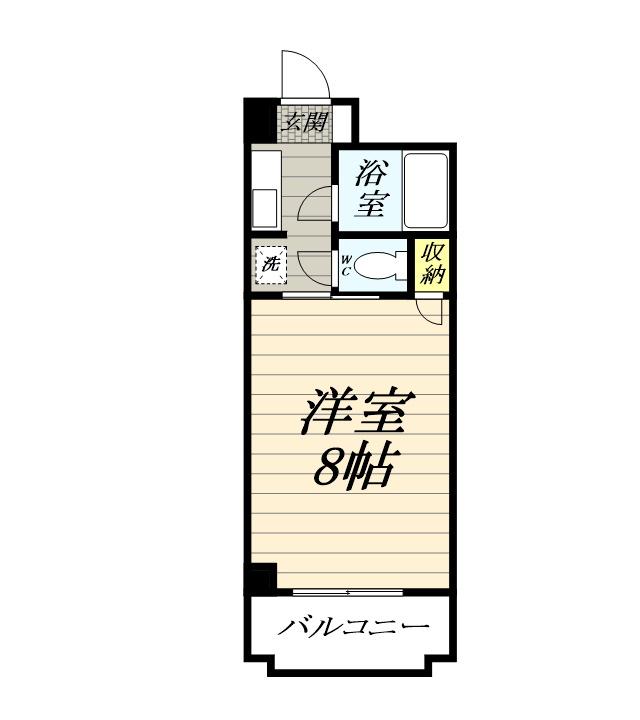 コーポグランピネード(ワンルーム/3階)の間取り写真