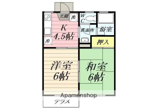 レコルト湘南台(2K/1階)の間取り写真