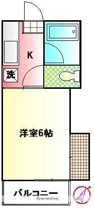 サンテラス第2(1K/1階)の間取り写真