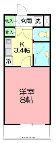 モリエム本鵠沼(1K/1階)の間取り写真