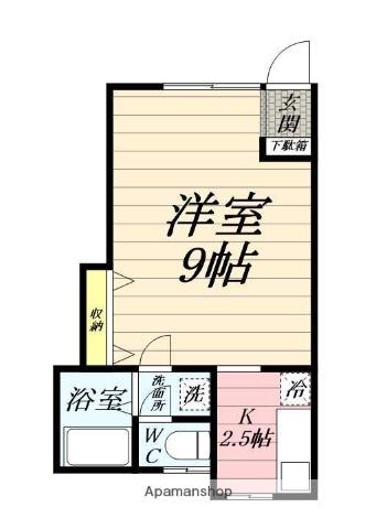 ノーブル富水(1K/1階)の間取り写真