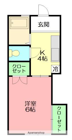 エスペランサ21(1K/1階)の間取り写真