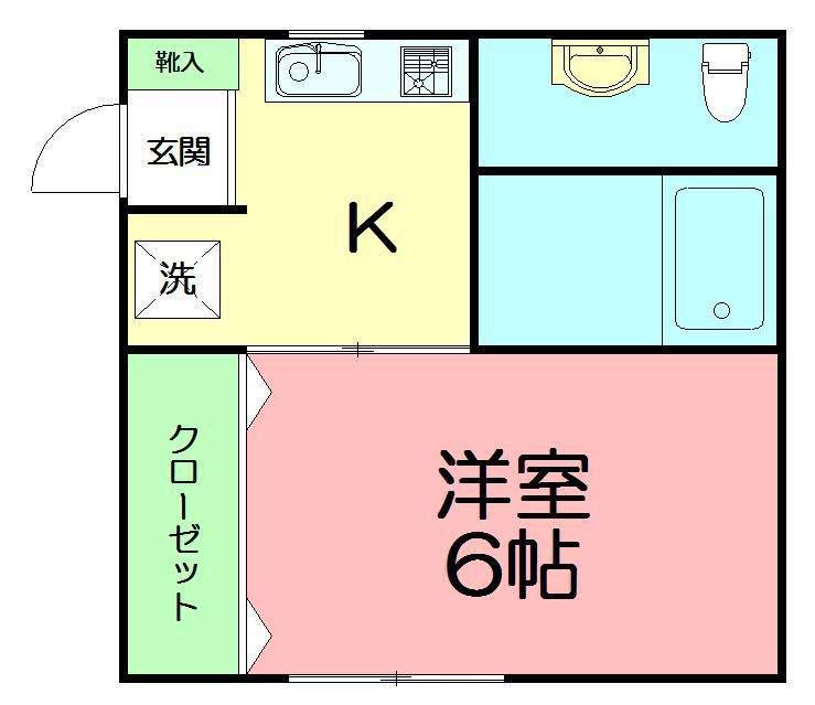 リフレコデラ湘南C(1DK/2階)の間取り写真