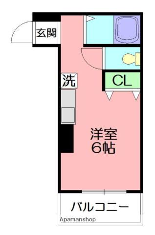 セイントピア茅ヶ崎10(1K/2階)の間取り写真