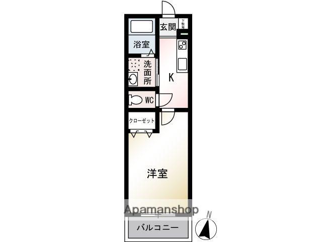 モアナ茅ヶ崎(1K/1階)の間取り写真