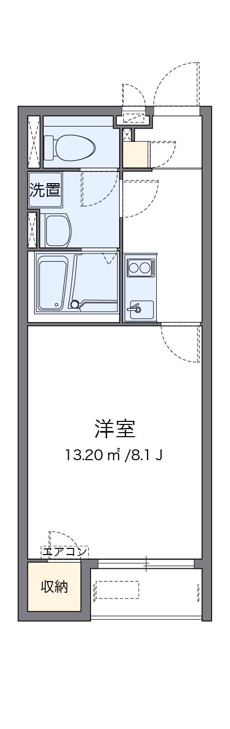 クレイノファースト東原(1K/1階)の間取り写真