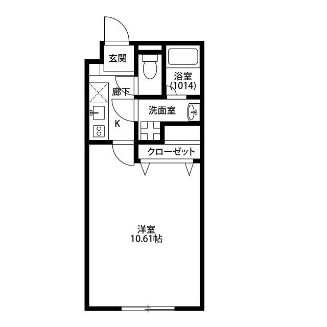 アムール柳川(1K/1階)の間取り写真