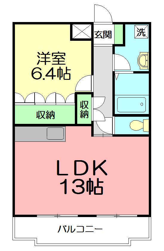 エルンテ・オーシモ(1LDK/2階)の間取り写真