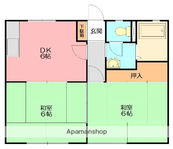 ベイシティメゾンⅢ(2DK/2階)の間取り写真