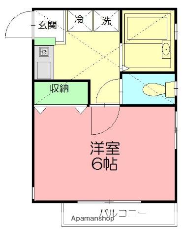 メルクマール湘南(1K/2階)の間取り写真