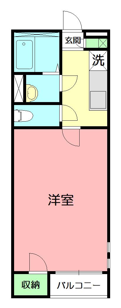 クレイノ光彩サウス(1K/2階)の間取り写真