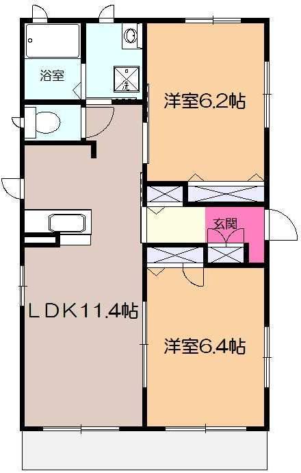 小田急電鉄小田原線 秦野駅 徒歩25分 1階建 築14年(2LDK)の間取り写真