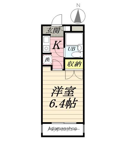 マインズ大和(1K/1階)の間取り写真