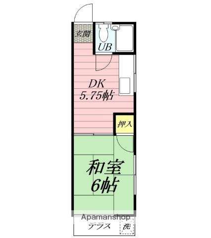 メゾンわかば(1DK/1階)の間取り写真