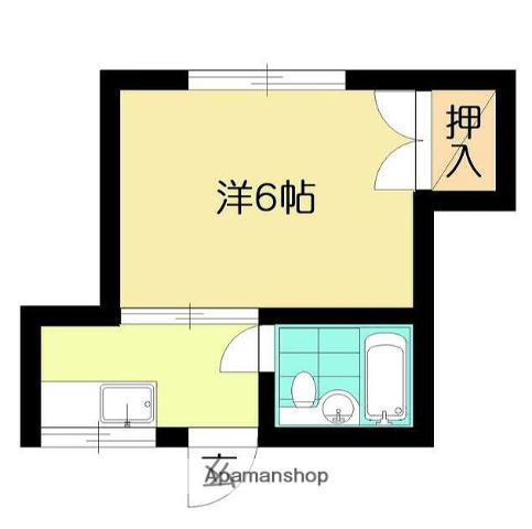 ヒルトップ東海(1K/2階)の間取り写真