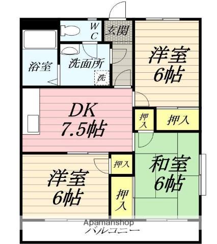 エトワール湘南(3DK/3階)の間取り写真