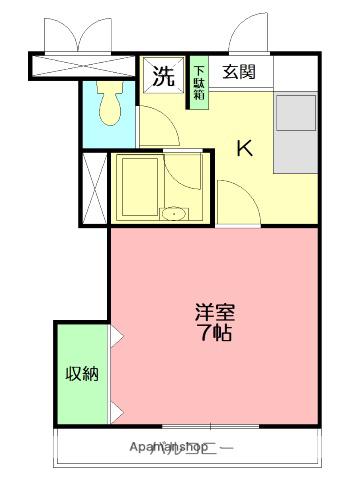 エトワール3(1K/1階)の間取り写真