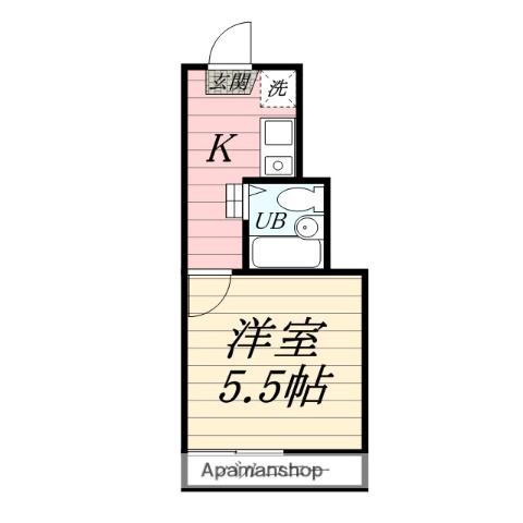 RARA東海大学前NO2(1K/2階)の間取り写真