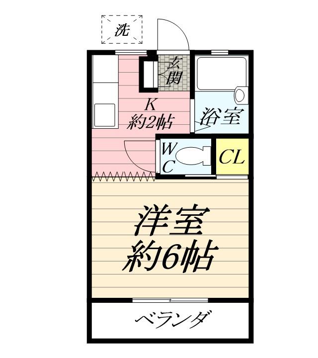 ハイツヒロ(1K/1階)の間取り写真