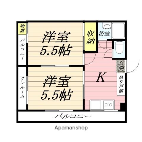 大和コーポ(2K/3階)の間取り写真