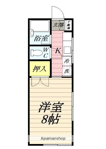 シティハイツ平塚(1K/2階)の間取り写真