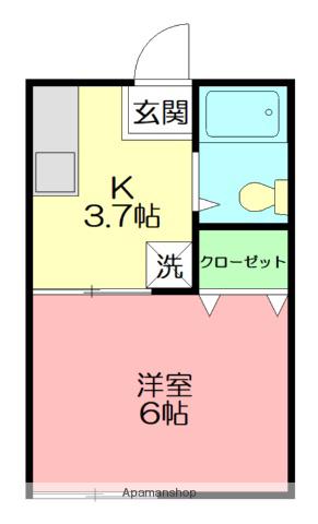 サンシャインホームコジマ(1K/1階)の間取り写真