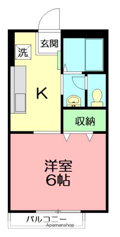 コーポ・サンウッド(1K/2階)の間取り写真