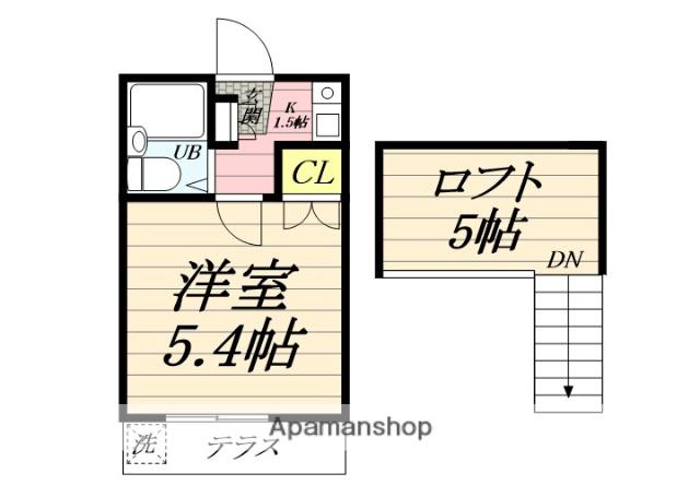 スリージェ桜ヶ丘1(1K/1階)の間取り写真