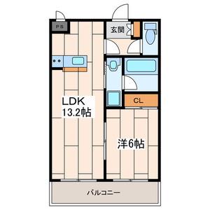 クレアモントさがみ野(1LDK/1階)の間取り写真