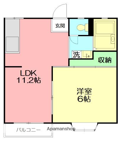 フレグランス湘南Ⅱ(1LDK/2階)の間取り写真