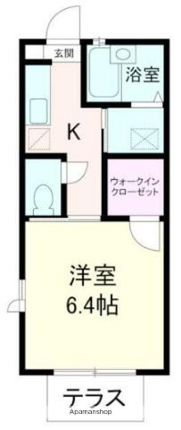 CUBE(1K/1階)の間取り写真