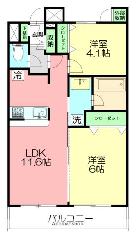 らうらうじ湘南台 11階階 間取り
