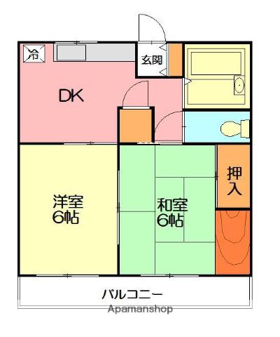 瀬戸マンション(2DK/2階)の間取り写真