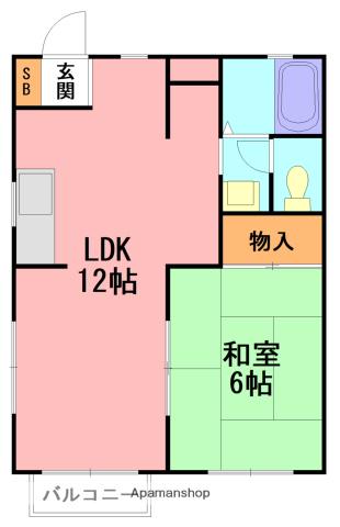 IBIS HAITUA(1LDK/2階)の間取り写真