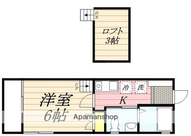 グレイスランド(1K/2階)の間取り写真