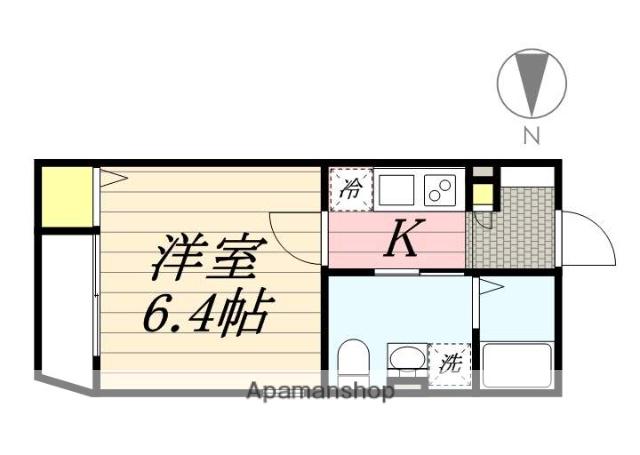 ベルメント袖ケ浜(1K/2階)の間取り写真